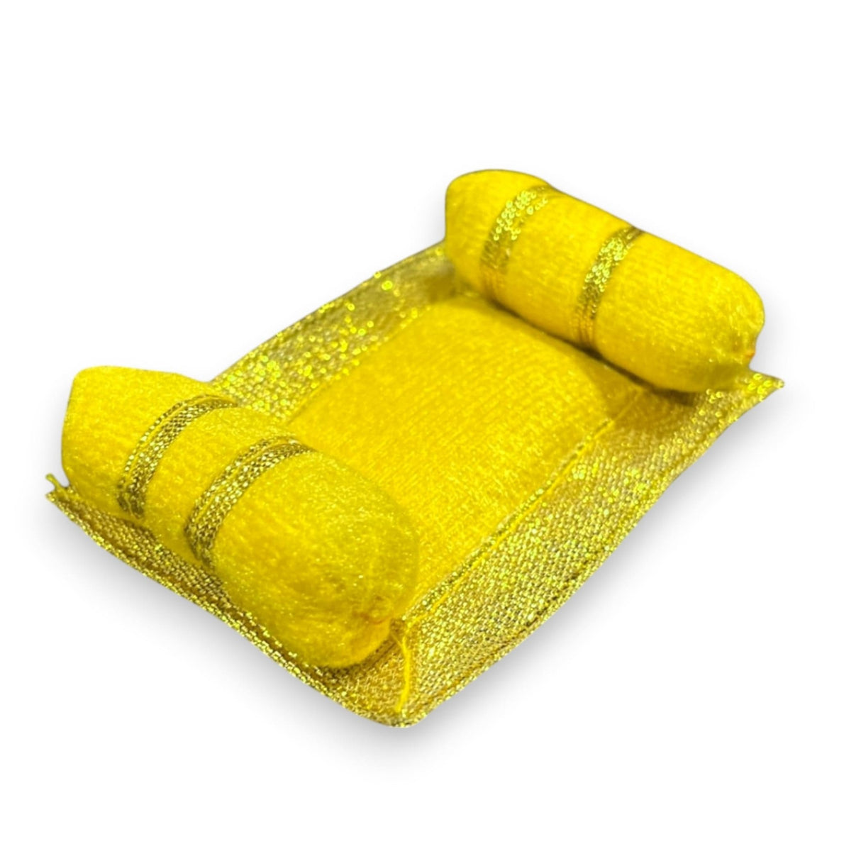 4x Mini Laddu Gopal Velvet Asan Takiya Pillow Set for Lord Ganesha, Krishna, Kanha Ji, Bal Gopal God Goddess Idol Soft Mattress Cushion/gadda Bed Cum Aasan Set (3x2.25 Inch) - LoveNspire