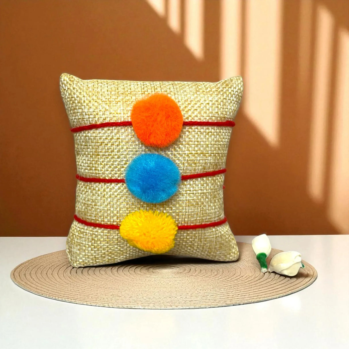 Pompom Rakhi for God Goddess Ram Rakhi Flower Assorted Gota Pati Pooja Rakhi Traditional Raksha Bandhan Bracelet Perfect Gift - LoveNspire