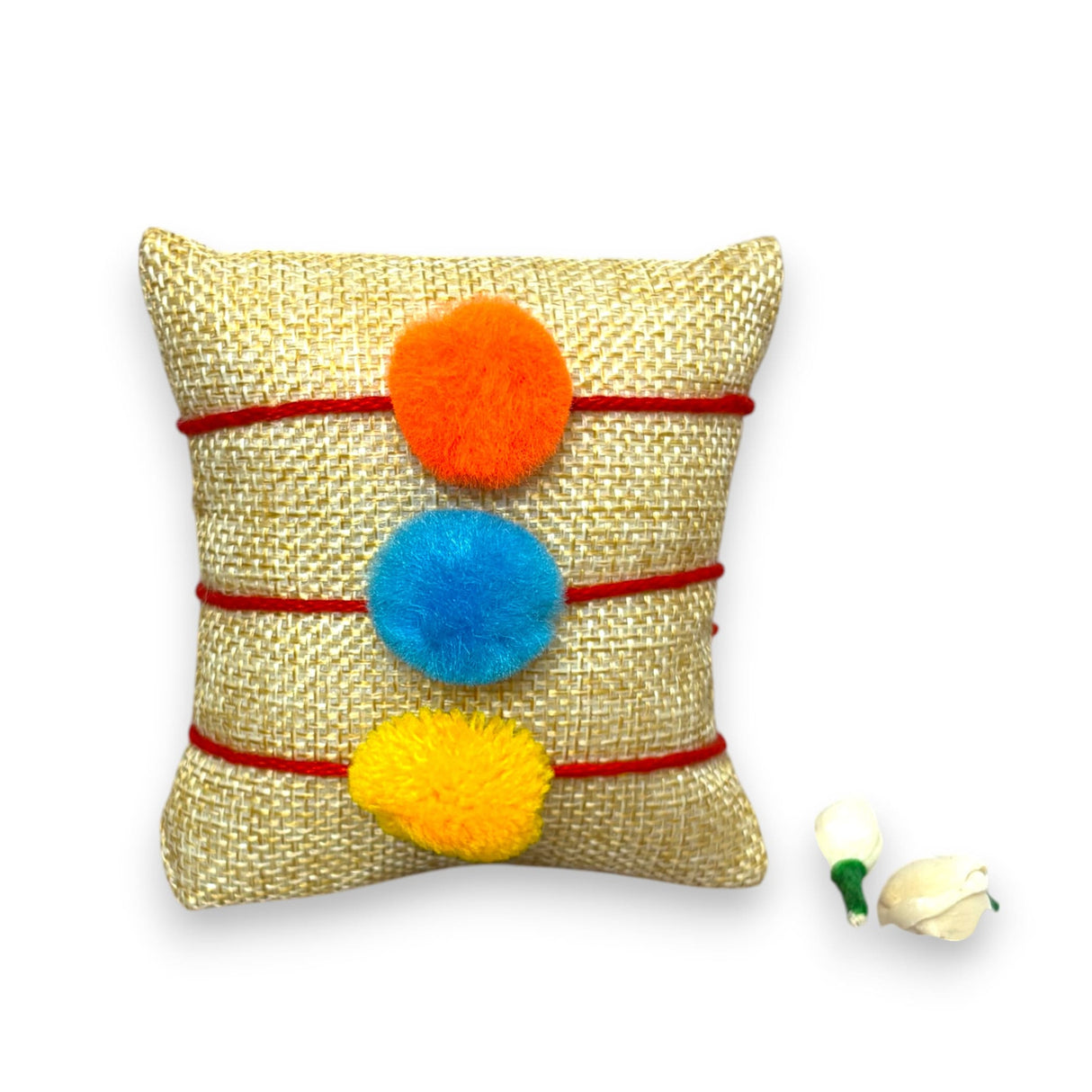 Pompom Rakhi for God Goddess Ram Rakhi Flower Assorted Gota Pati Pooja Rakhi Traditional Raksha Bandhan Bracelet Perfect Gift - LoveNspire