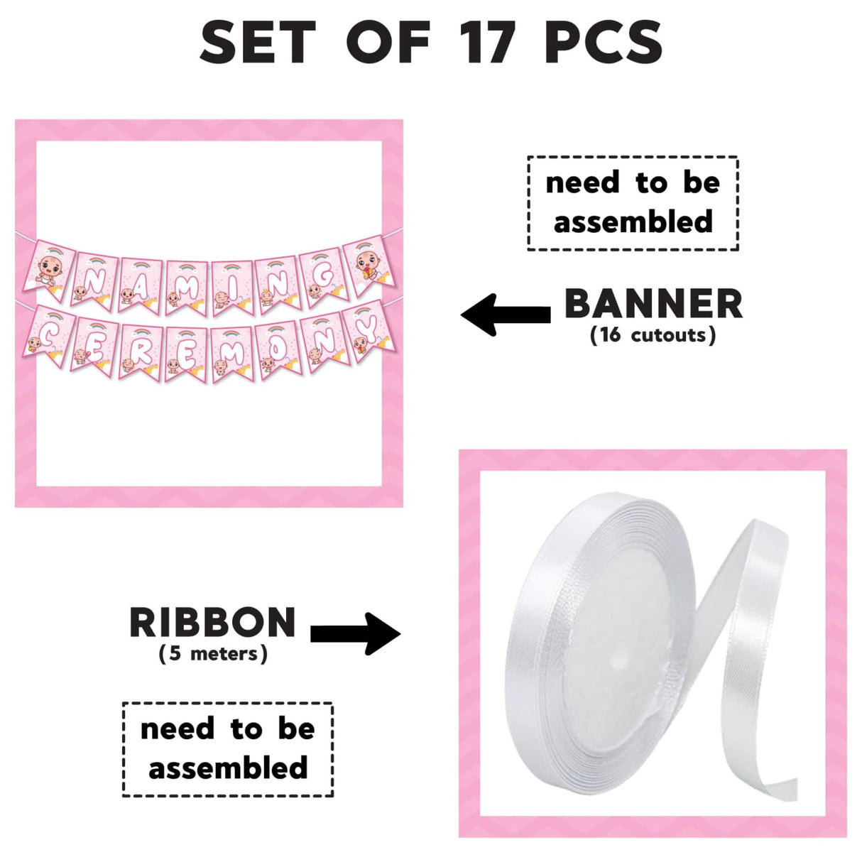 Baby Naming Ceremony Banner Baby Shower Decoration - Sign for Backdrop Decor Party Supplies & Decorations Favors Naming Ceremony for Girls Boys - LoveNspire