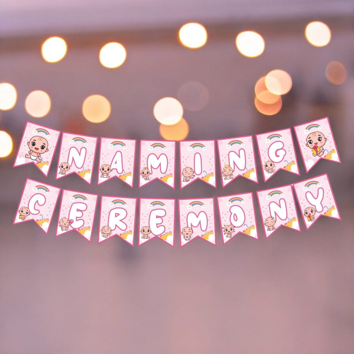 Baby Naming Ceremony Banner Baby Shower Decoration - Sign for Backdrop Decor Party Supplies & Decorations Favors Naming Ceremony for Girls Boys - LoveNspire