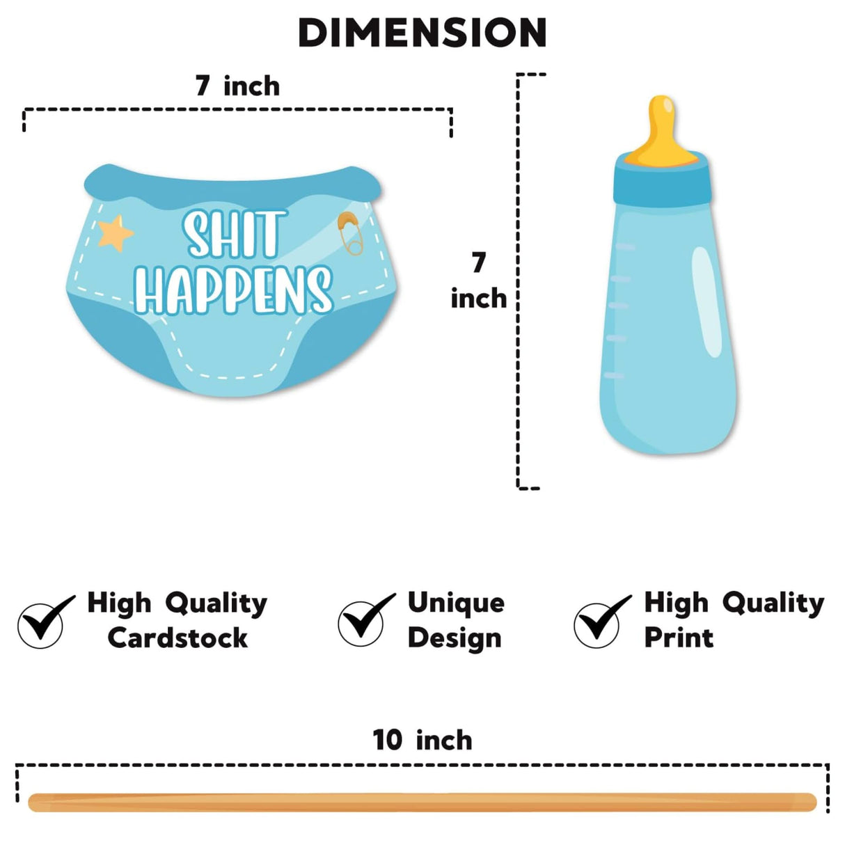 20 Pcs It's a Boy Photo Booth Props Baby Naming Day Photobooth Kit Little one Baby Shower Selfie Props with Sticks Pink Party Supplies & Decorations Favors - LoveNspire