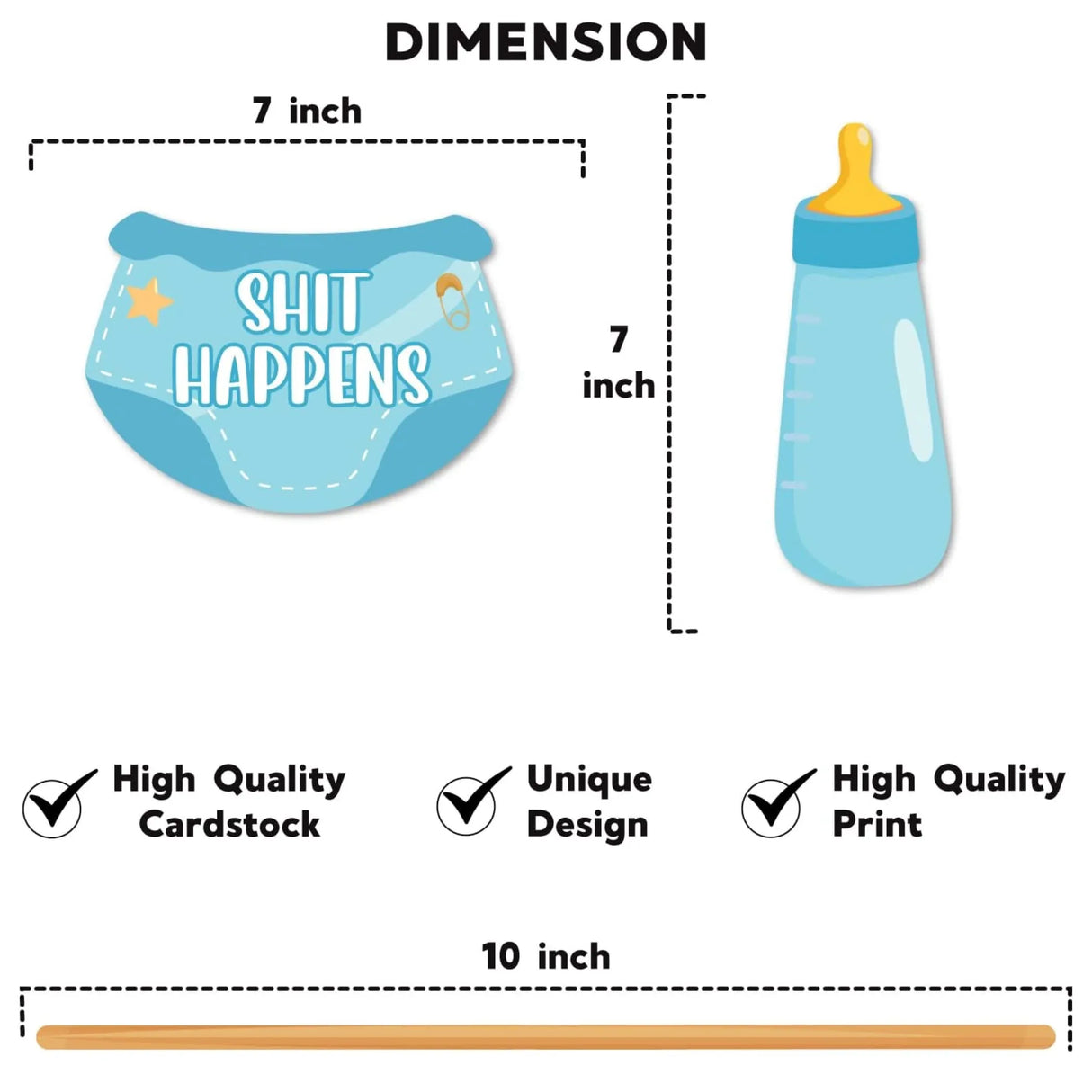 20 Pcs It's a Boy Photo Booth Props Baby Naming Day Photobooth Kit Little one Baby Shower Selfie Props with Sticks Pink Party Supplies & Decorations Favors - LoveNspire