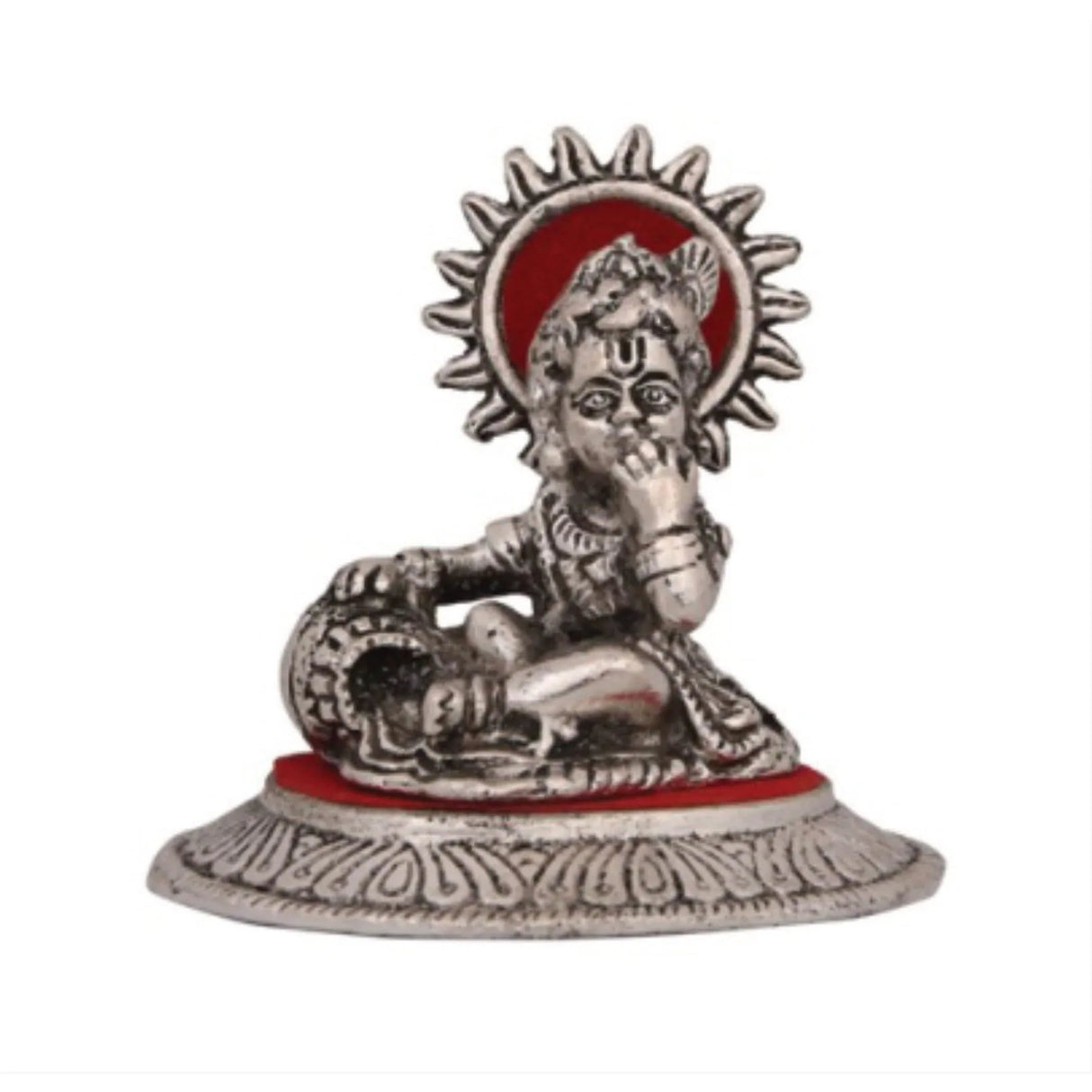 Bal Krishna Statue Metal Lord Krishna Idol Showpiece Krishna with Matki Mandir Temple Pooja Decor Home Office Decoration Housewarming Gift Diwali Decoration - LoveNspire