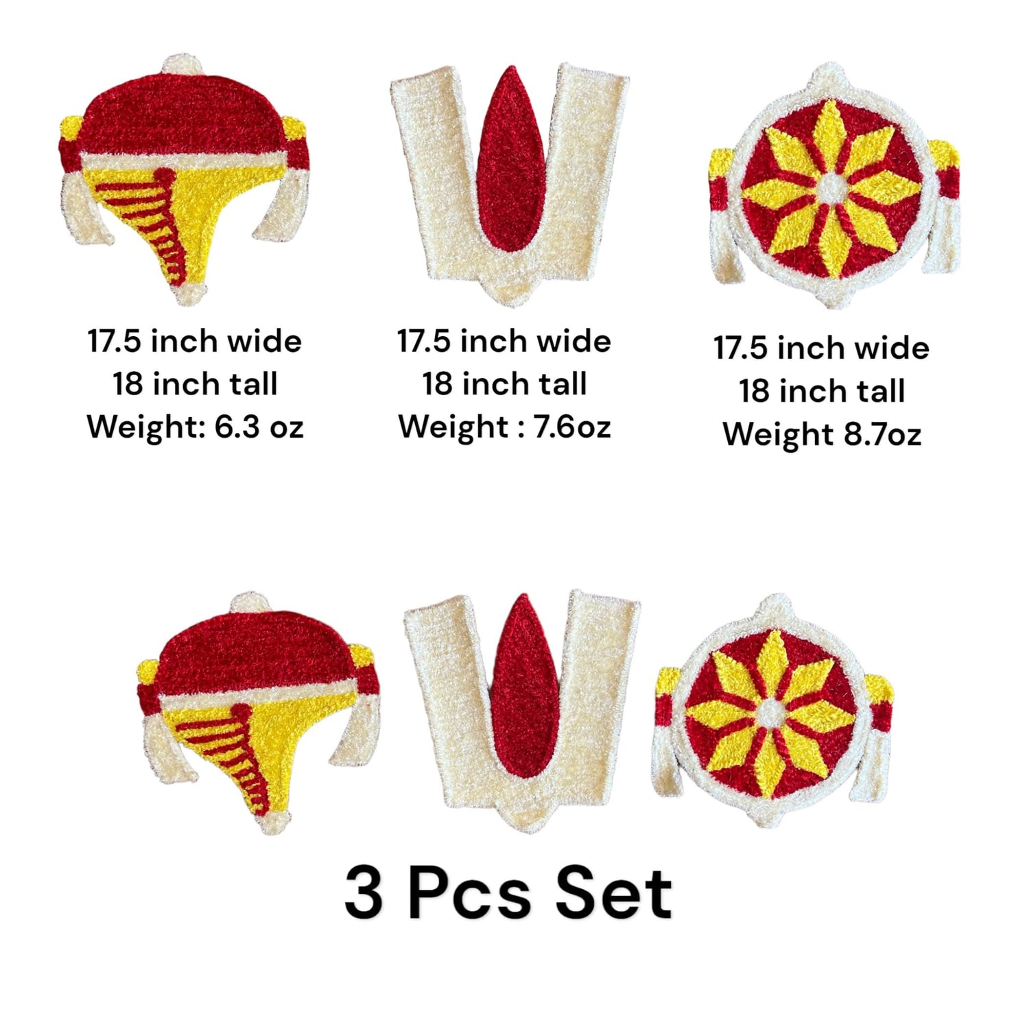 Balaji Shanku Chakra Namam Set Flax Fur Yarn Wool Tirupati Balaji Tilak Cutouts with Canvas Base Indian Traditional Lordvishnu Puja Backdrop Decoration Cutout for Pooja Wedding Decor Housewarming Gift - LoveNspire