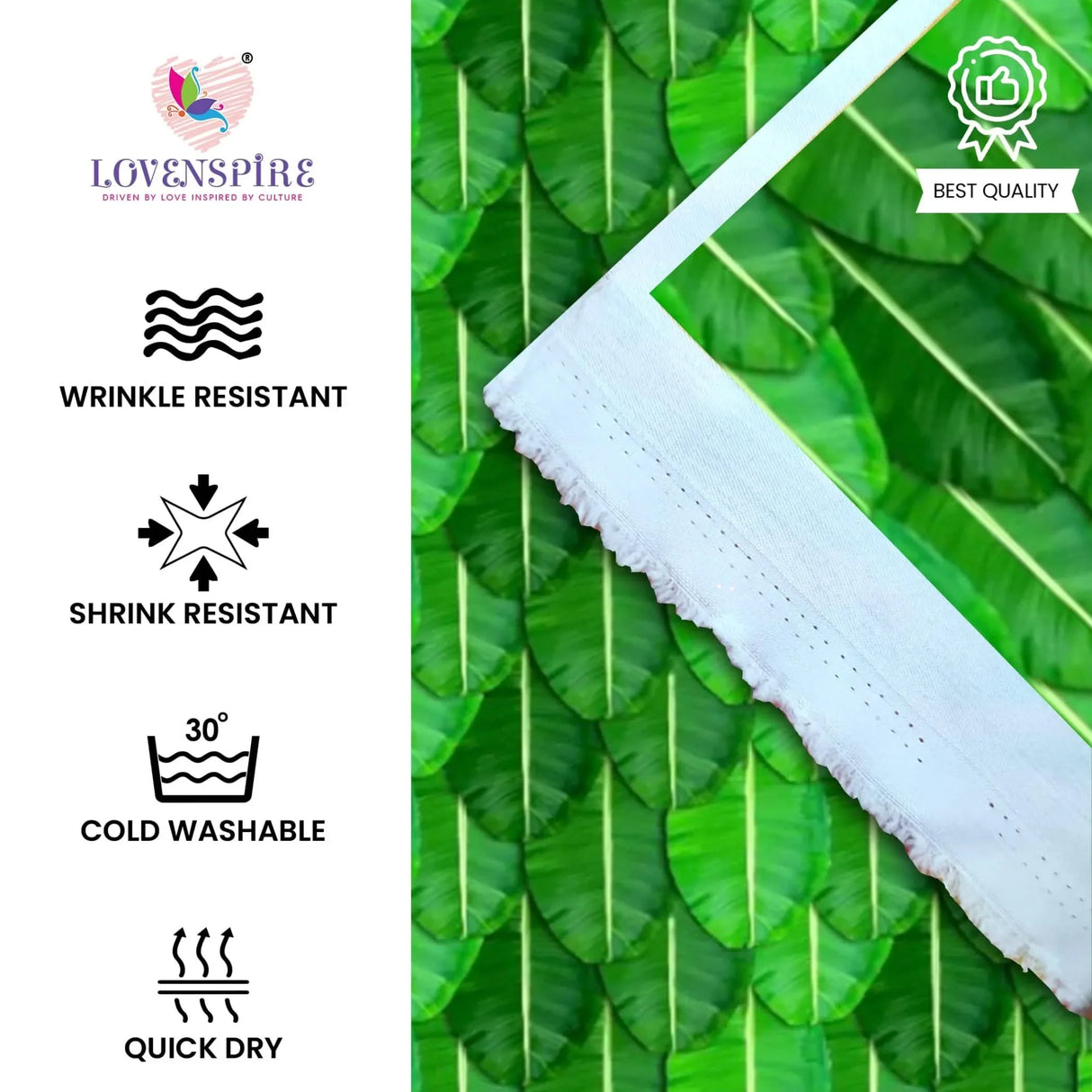 Banana Leaf Backdrop Indian Traditional Cloth 5x8 Feet Backdrop Pooja Backdrop Indian Wall Art Photo Decor Banner Diwali Decor Wedding Backdrop Decorative Pooja Cloth - LoveNspire