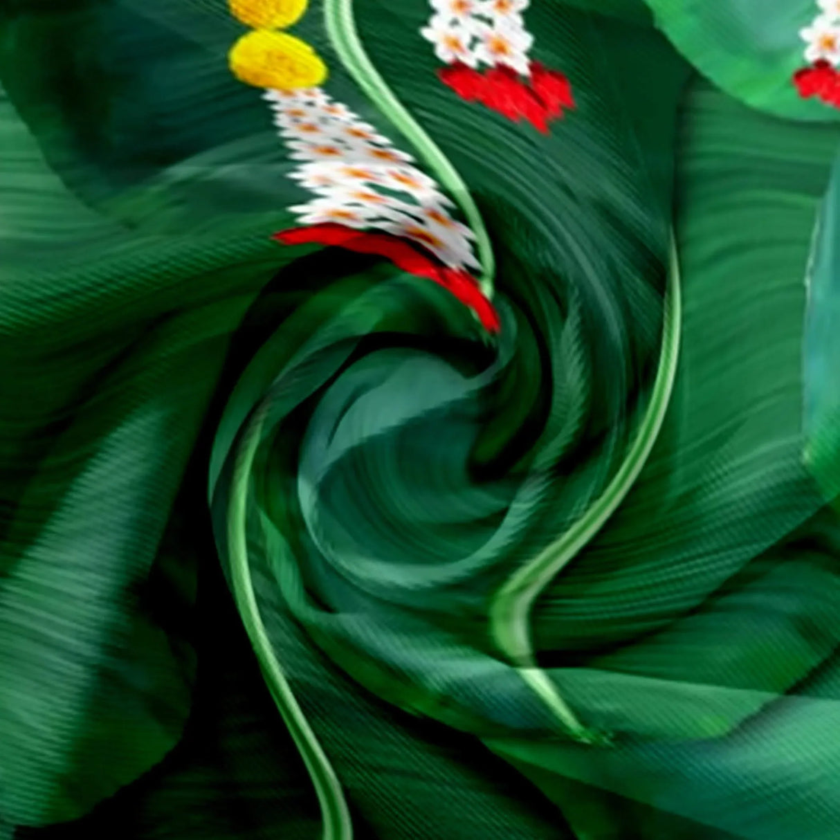 Banana Leaf with Marigold Backdrop Indian Traditional Cloth 5x8 Feet Backdrop Pooja Backdrop Indian Wall Art Photo Decor Banner Diwali Decor Wedding Backdrop Decorative Cloth - LoveNspire