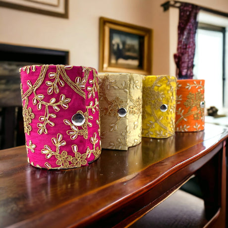 Bangle Organizing Box for Women and Girls Bulk Assorted Jewellery Storage Bag Beautiful Embroidered Bangle Case Indian Pakistani Wedding Favor Bridesmaid Gift - LoveNspire