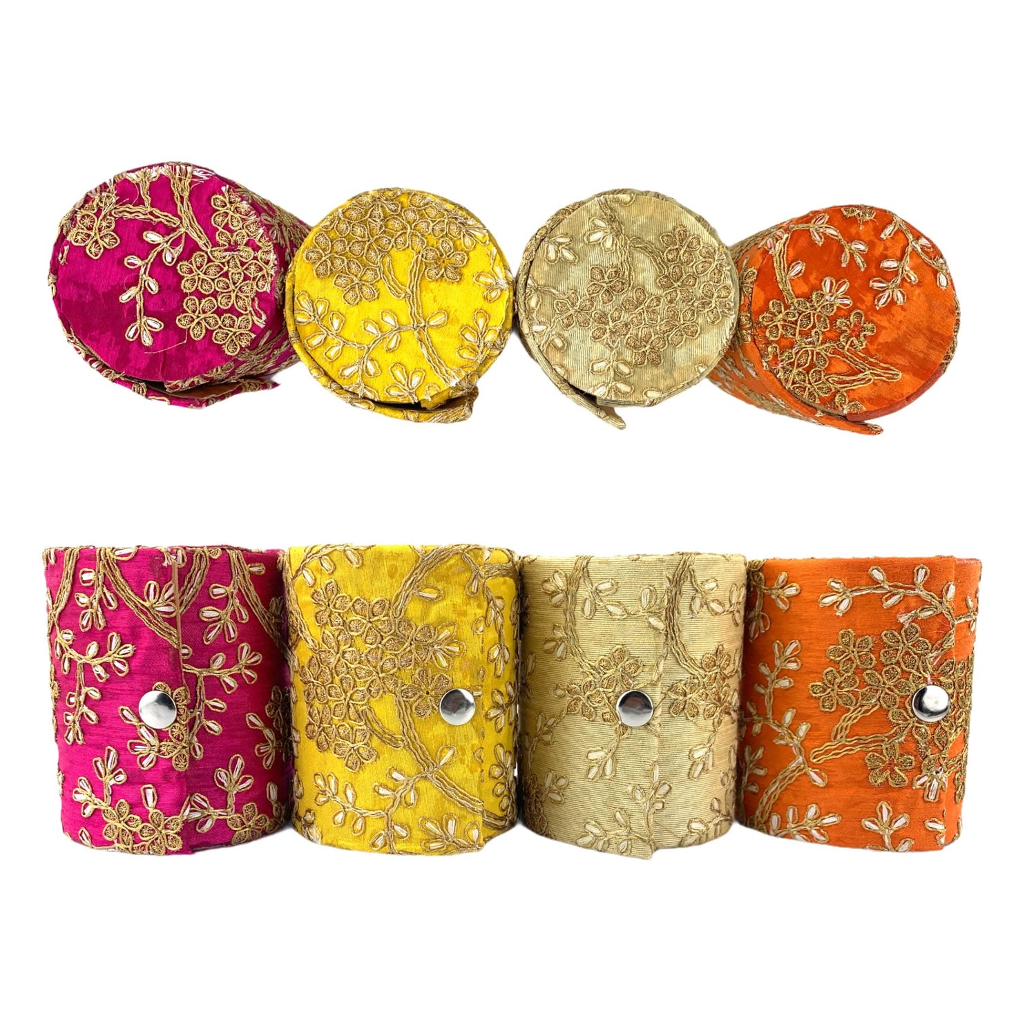 Bangle Organizing Box for Women and Girls Bulk Assorted Jewellery Storage Bag Beautiful Embroidered Bangle Case Indian Pakistani Wedding Favor Bridesmaid Gift - LoveNspire