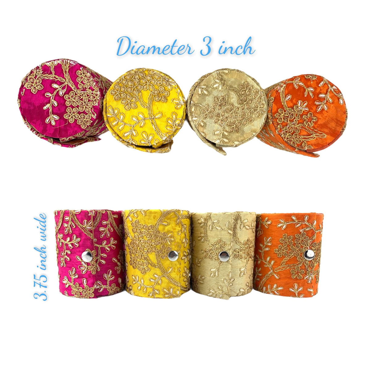 Bangle Organizing Box for Women and Girls Bulk Assorted Jewellery Storage Bag Beautiful Embroidered Bangle Case Indian Pakistani Wedding Favor Bridesmaid Gift - LoveNspire