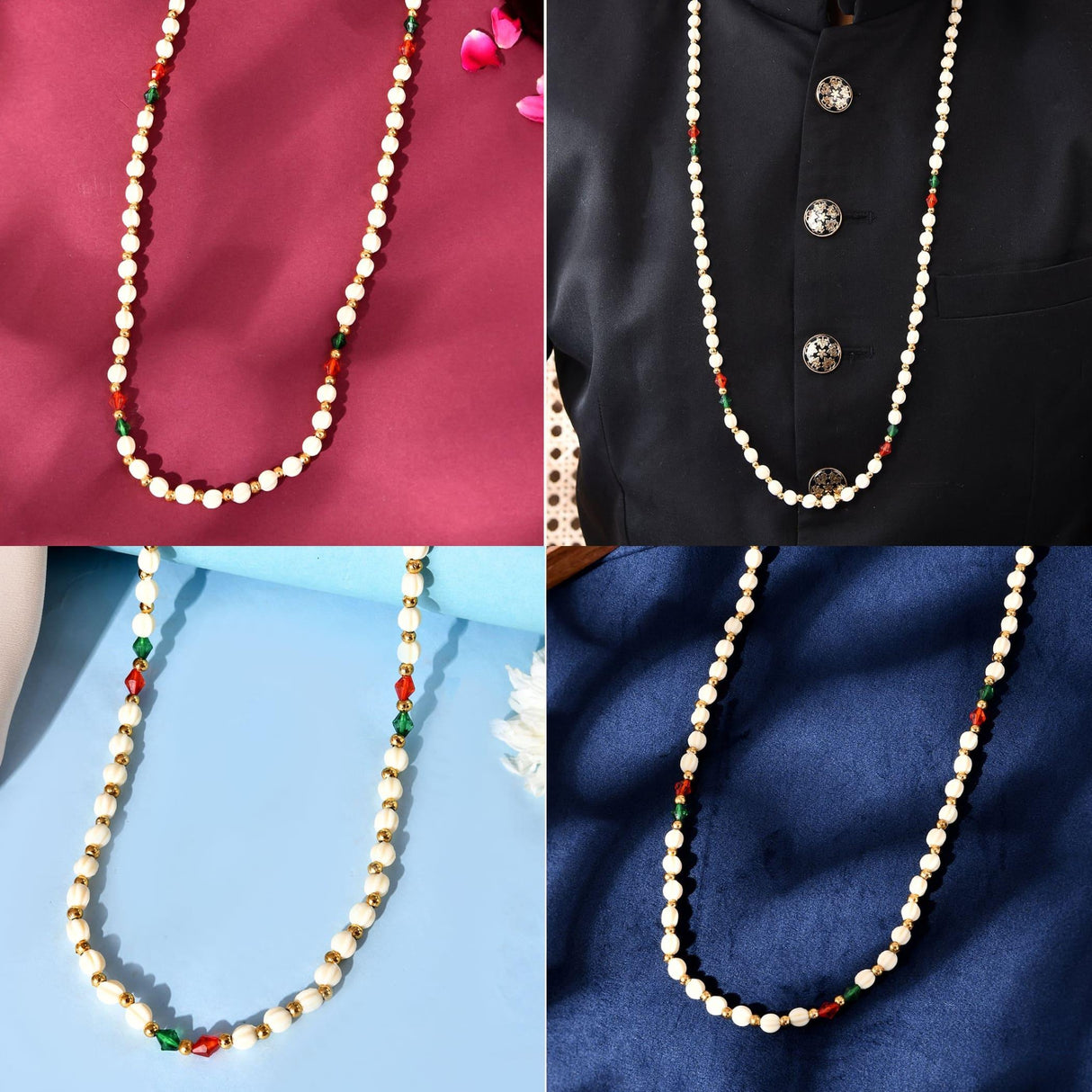 Handmade Barati Swagat Mala 6/24 Ct. - Artificial Moti Pearl Milni Mala for Wedding Baraat, Reception Guest Welcome, Favors, Giveaways & Gifting - LoveNspire