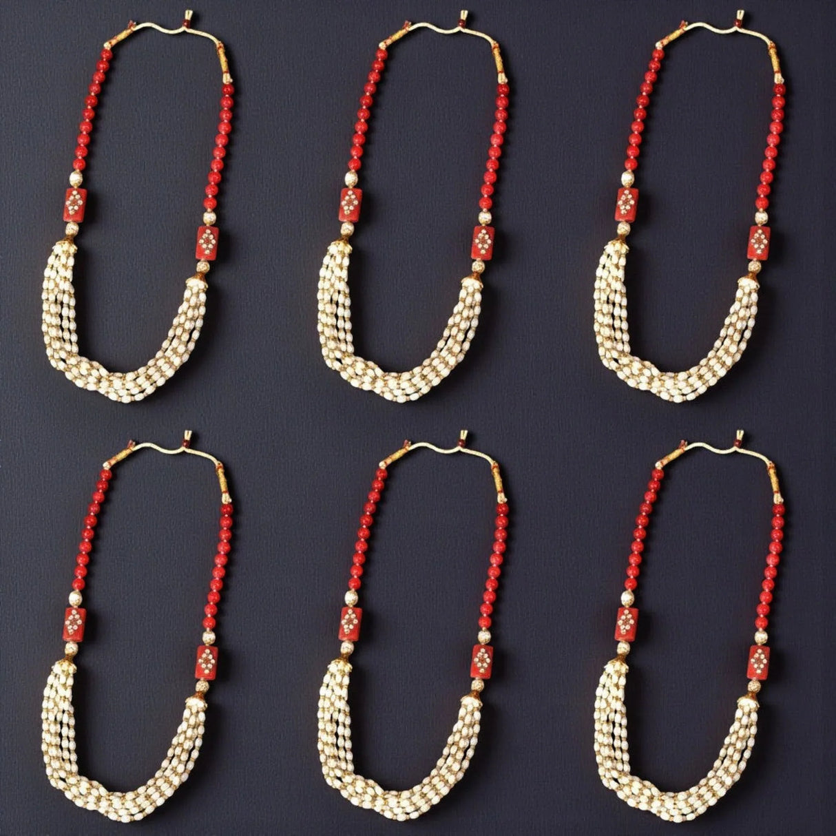 Set of 6/24 Barati Swagat Mala Artificial Moti Pearl Milni Mala for Wedding Baraat, Reception Guest Welcome, Favors, Giveaways & Gifting - LoveNspire