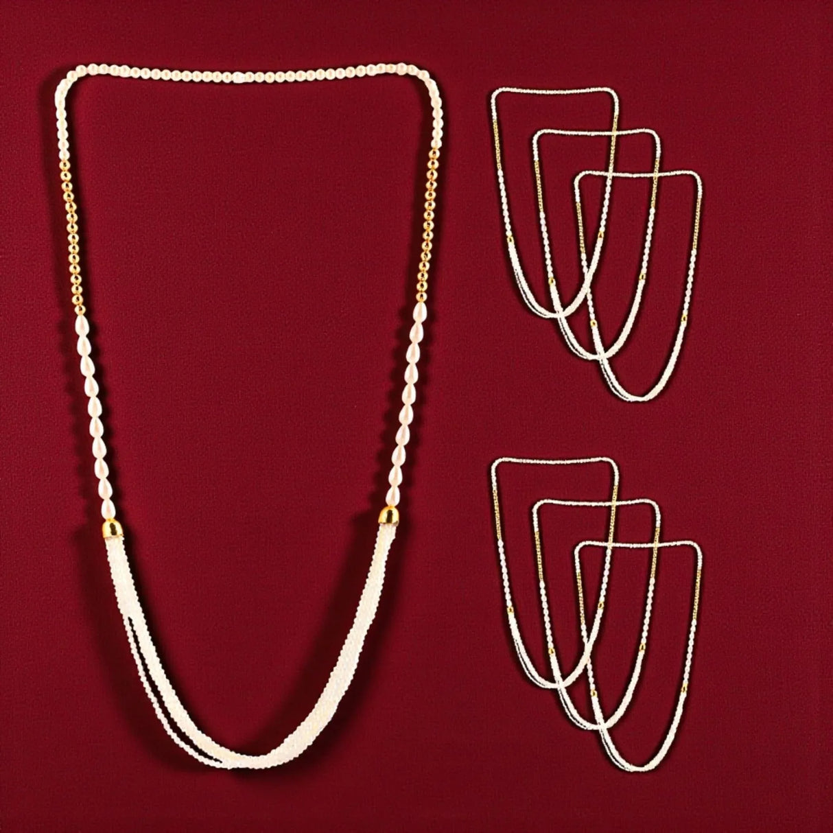 Barati Swagat Mala Set of 6/24 – Handmade Artificial Moti Pearl Welcome Mala for Wedding, Baraat, Reception, Milni Ceremony, Guest Welcome, Favors & Gifting - LoveNspire