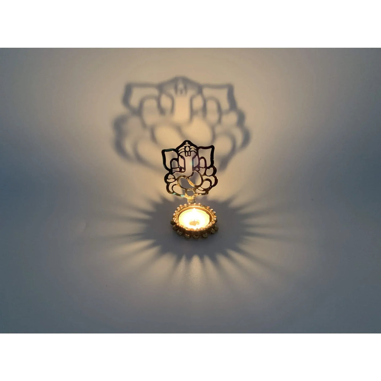 Shadow Diya Ganesha Candle Holder Ganesha Tea Light Candle Holder Diwali Decor Traditional Decorative T-light Candle Holder for Home Office Wedding Favor Housewarming Gift - LoveNspire
