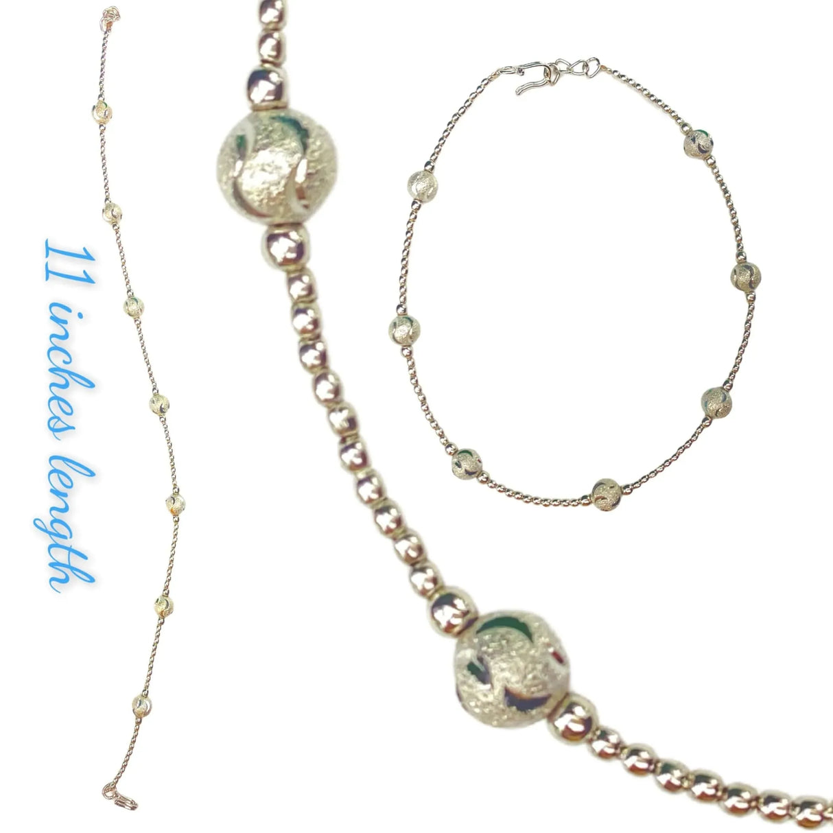 Bohemian Silver Anklet for Women Rhodium Plated Adjustable Foot Ankle Bracelet Indian Delicate Trendy Anniversary, Birthday Jewelry Gift - LoveNspire