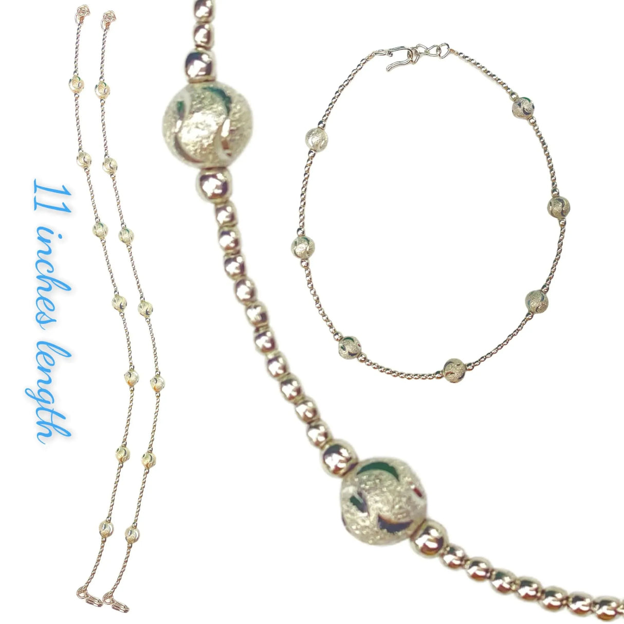 Bohemian Silver Anklet for Women Rhodium Plated Adjustable Foot Ankle Bracelet Indian Delicate Trendy Anniversary, Birthday Jewelry Gift - LoveNspire