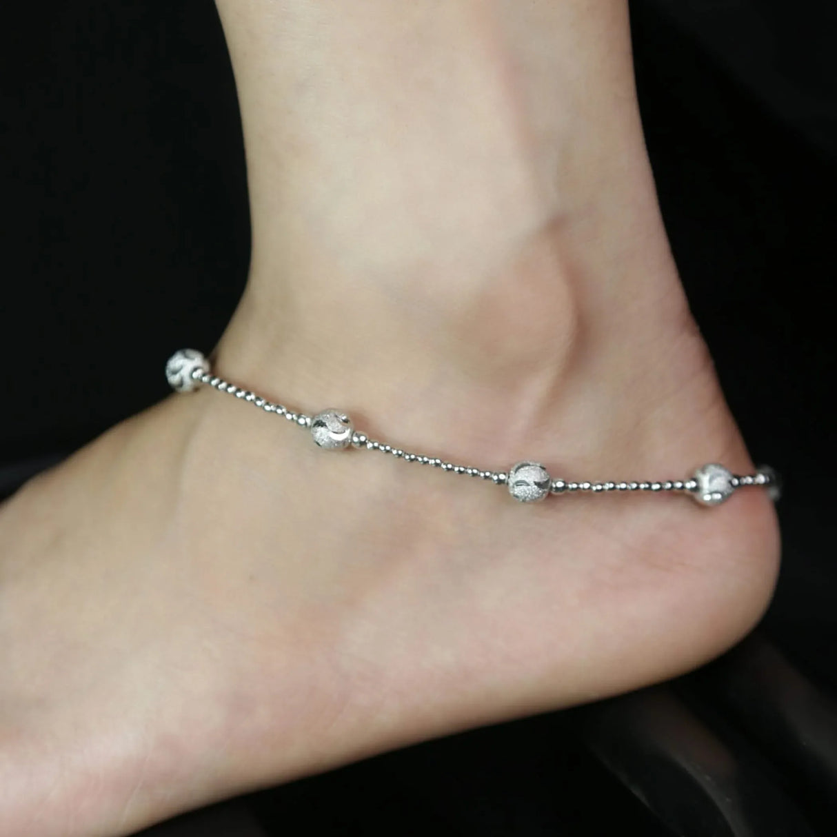 Bohemian Silver Anklet for Women Rhodium Plated Adjustable Foot Ankle Bracelet Indian Delicate Trendy Anniversary, Birthday Jewelry Gift - LoveNspire