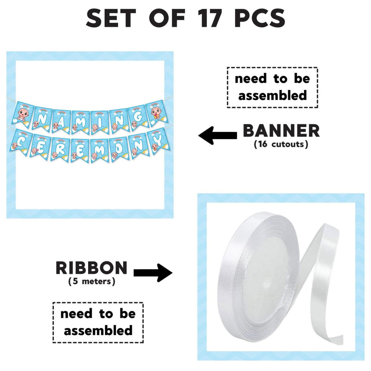 Baby Naming Ceremony Banner Baby Shower Decoration - Sign for Backdrop Decor Party Supplies Event Decorations Favors Naming Ceremony for Girls Boys - LoveNspire