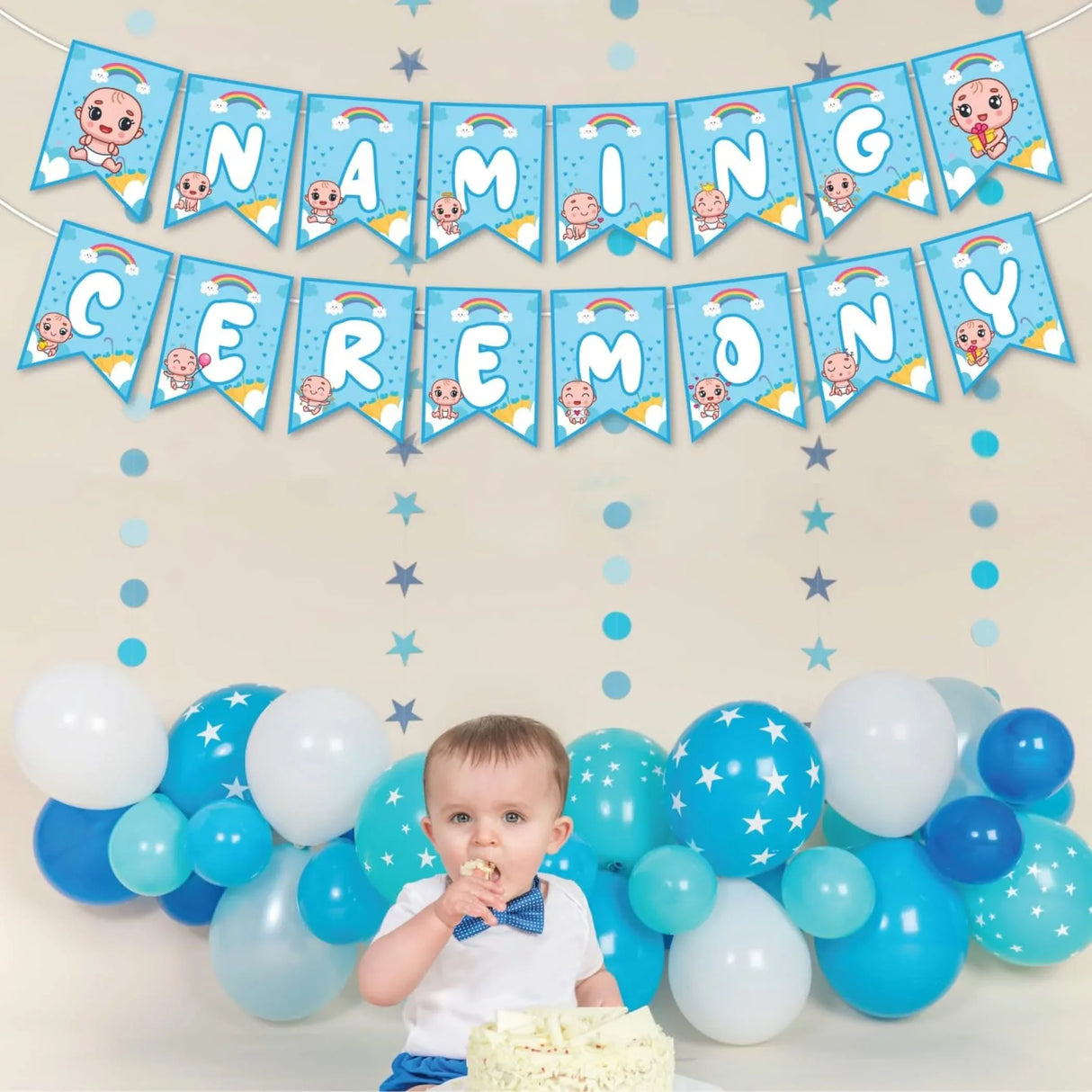 Baby Naming Ceremony Banner Baby Shower Decoration - Sign for Backdrop Decor Party Supplies Event Decorations Favors Naming Ceremony for Girls Boys - LoveNspire
