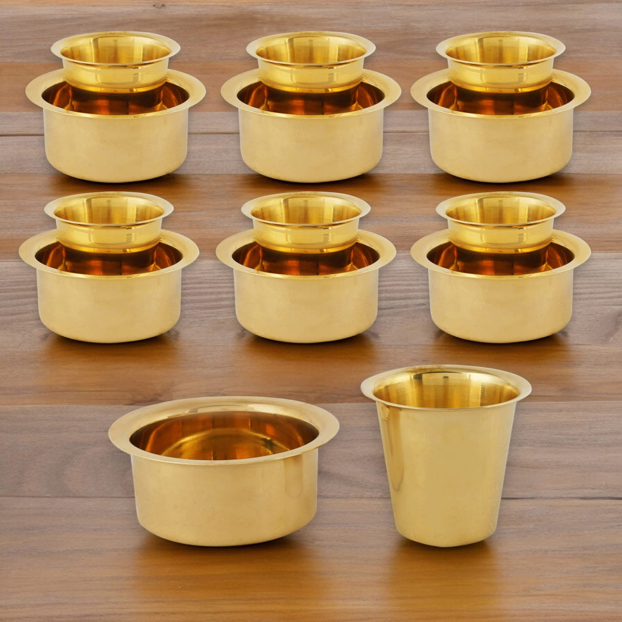 South Indian Brass Coffee Cup and Dabara Matte Plain for South Indian Filter Tea Handmade Tumbler Cup Traditional Kumbakonam Coffee Dabra Set Serving Drinkware (capacity Upto 120 Ml) - LoveNspire