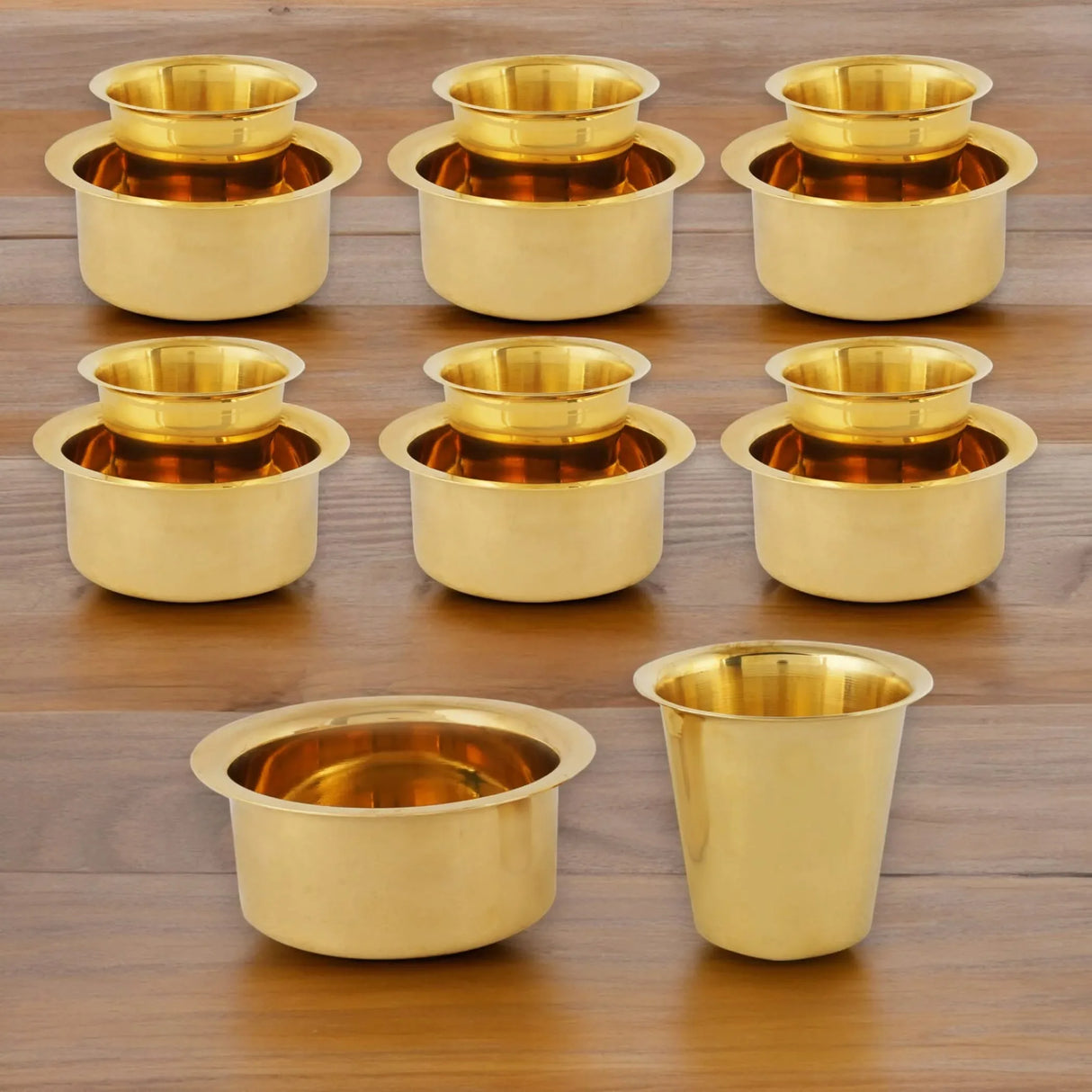 South Indian Brass Coffee Cup and Dabara Matte Plain for South Indian Filter Tea Handmade Tumbler Cup Traditional Kumbakonam Coffee Dabra Set Serving Drinkware (capacity Upto 120 Ml) - LoveNspire