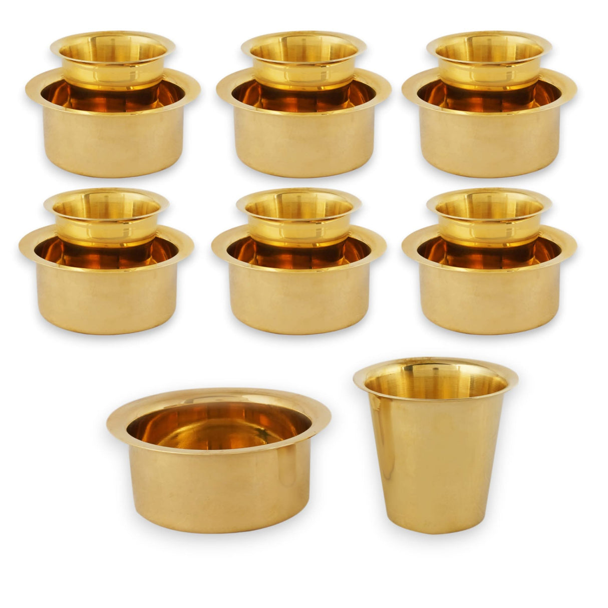 South Indian Brass Coffee Cup and Dabara Matte Plain for South Indian Filter Tea Handmade Tumbler Cup Traditional Kumbakonam Coffee Dabra Set Serving Drinkware (capacity Upto 120 Ml) - LoveNspire
