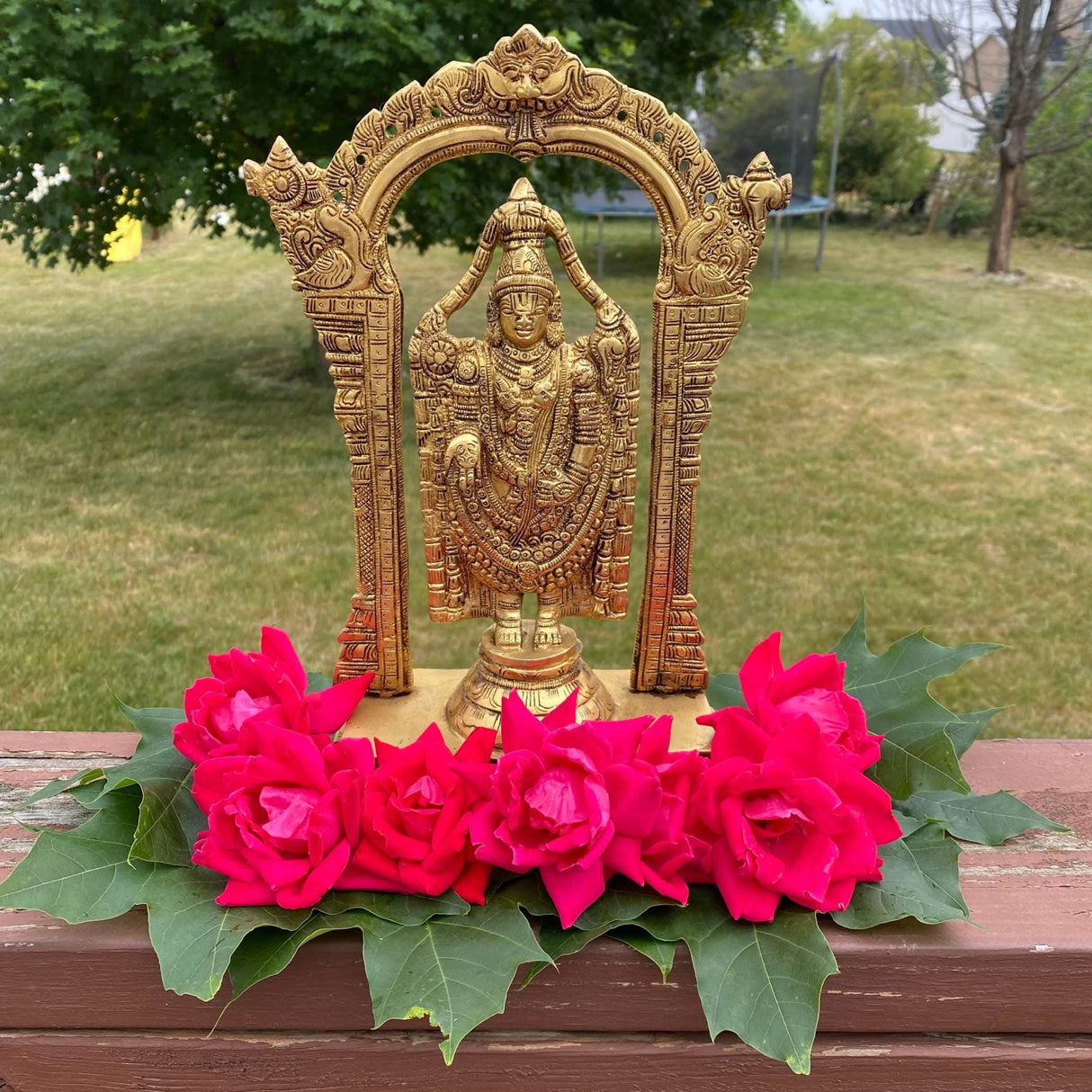 Brass Balaji and Venkateswara Idol Statue Gold Finished Tirupati Balaji Statues Incarnation of Lord Vishnu Sculpture Pooja Gift Living Room Mandir Decorative Showpiece - LoveNspire