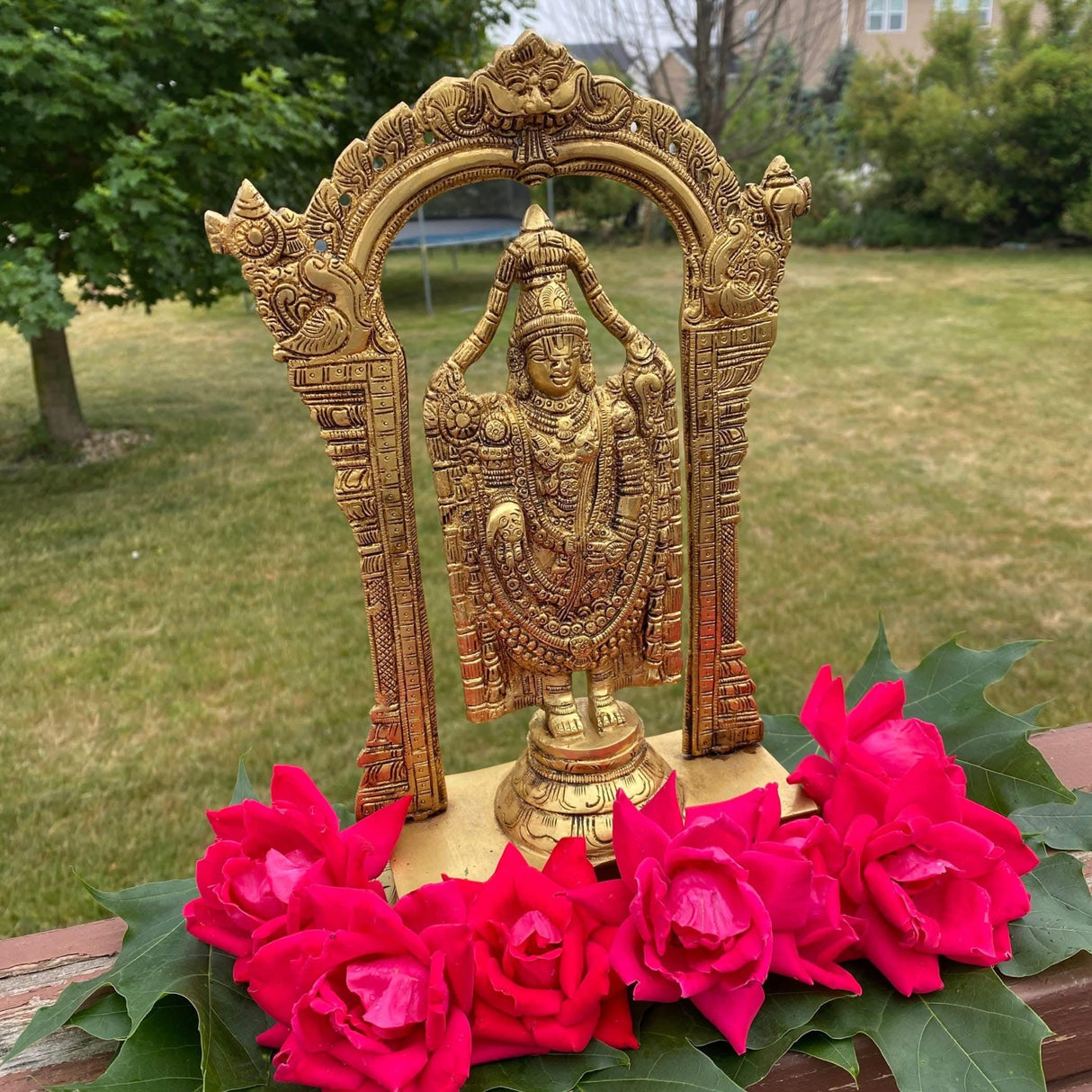 Brass Balaji and Venkateswara Idol Statue Gold Finished Tirupati Balaji Statues Incarnation of Lord Vishnu Sculpture Pooja Gift Living Room Mandir Decorative Showpiece - LoveNspire