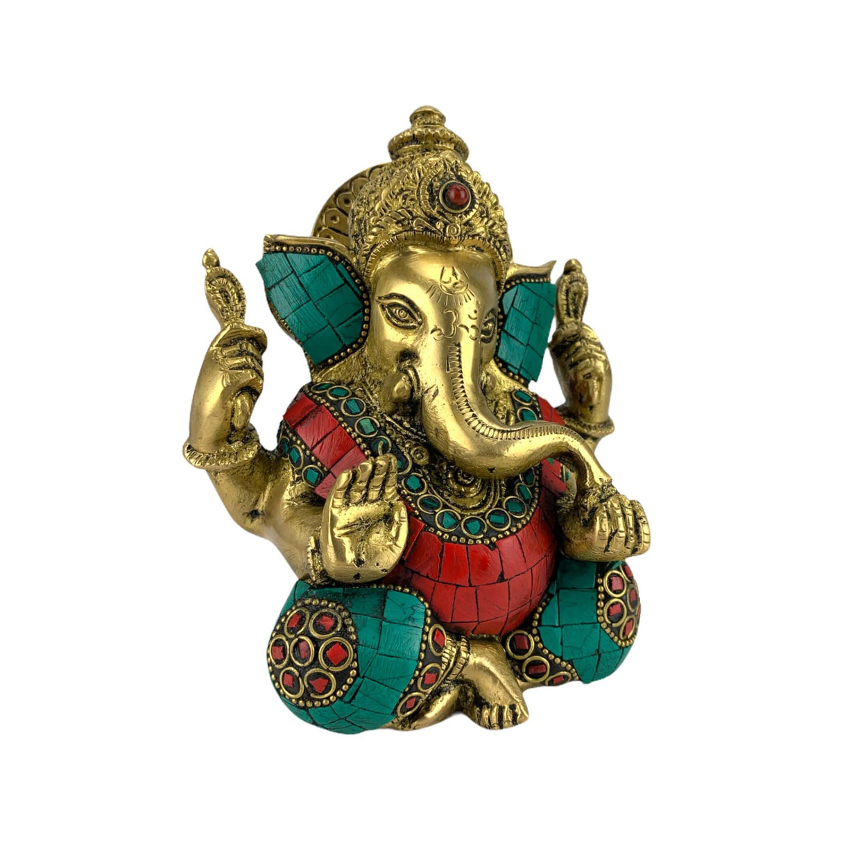 Brass Ganesha Statue Idol Showpiece Ganpati Figurine God of Luck and Success Home Decoration Elephant God Return Gifts for Housewarming Pooja Diwali Decoration - LoveNspire