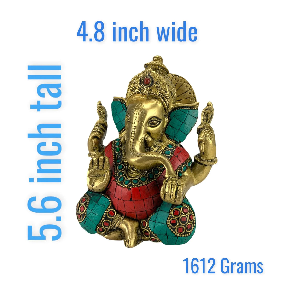 Brass Ganesha Statue Idol Showpiece Ganpati Figurine God of Luck and Success Home Decoration Elephant God Return Gifts for Housewarming Pooja Diwali Decoration - LoveNspire