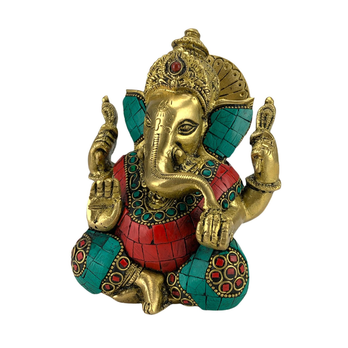 Brass Ganesha Statue Idol Showpiece Ganpati Figurine God of Luck and Success Home Decoration Elephant God Return Gifts for Housewarming Pooja Diwali Decoration - LoveNspire