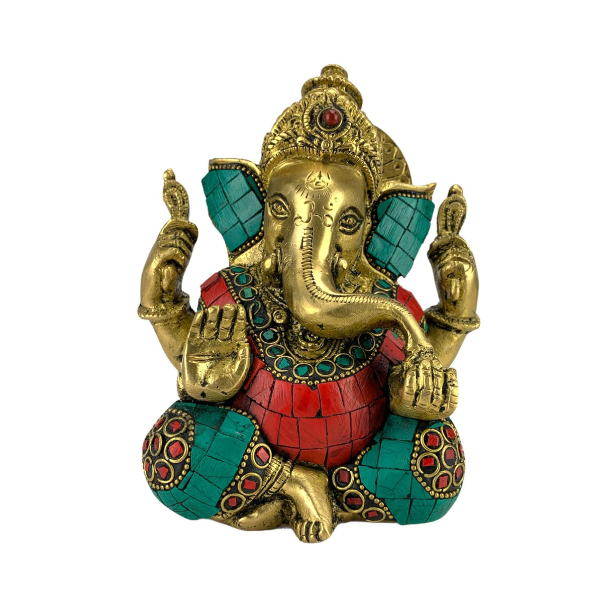 Brass Ganesha Statue Idol Showpiece Ganpati Figurine God of Luck and Success Home Decoration Elephant God Return Gifts for Housewarming Pooja Diwali Decoration - LoveNspire