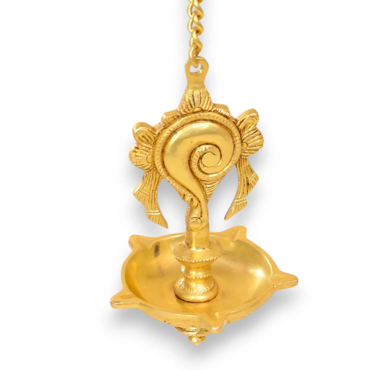 Brass Annam, Shank Wall Hanging Idol Oil Lamp Diya with Chain Hanging Oil Wick Diya Puja Gifting Entrance Home Decor Idol Kathu Vilakku Diyas for Pooja Temple Diwali Decor Idol Statue - LoveNspire