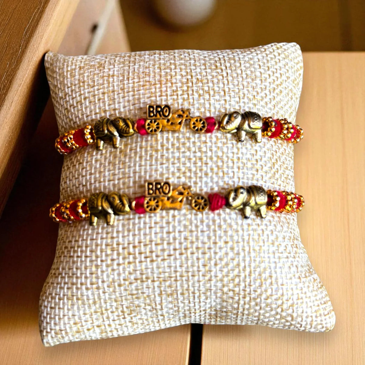 2CT Bro Designer Rakhi for Brother Bhaiya Bhabhi Traditional Handmade Rakhi Set Roli Chawal, Greeting Card Rakshabandhan Rakhi Hamper Gift for Brother - LoveNspire