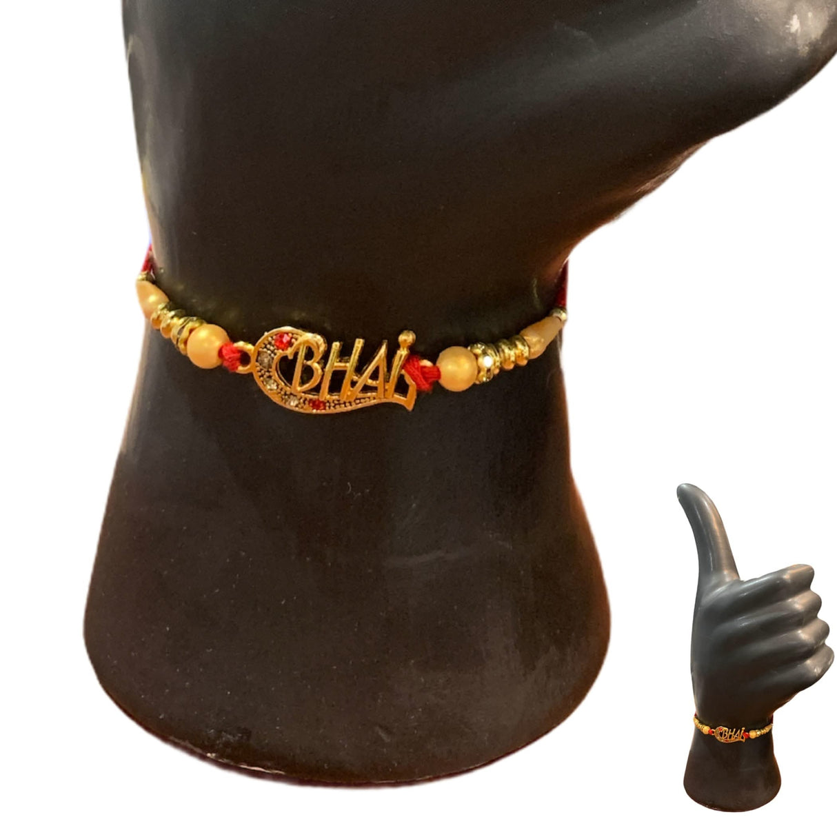 2CT Bro Designer Rakhi for Brother Bhaiya Bhabhi Traditional Handmade Rakhi Set Roli Chawal, Greeting Card Rakshabandhan Rakhi Hamper Gift for Brother - LoveNspire