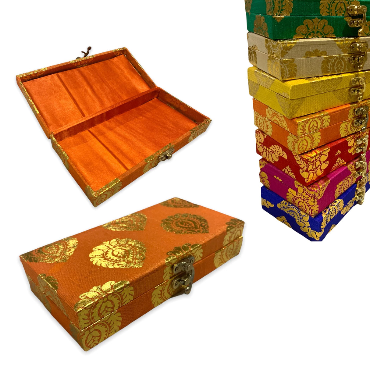 Brocade Gift Boxes( 8x4x1.5 Inches) Favor for Indian Muslim Pakistani Punjabi Wedding, Nikah Favor, Mehndi Favors, Gift Box - LoveNspire