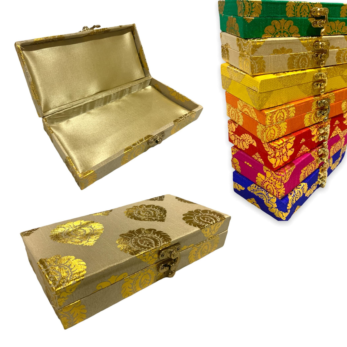 Brocade Gift Boxes( 8x4x1.5 Inches) Favor for Indian Muslim Pakistani Punjabi Wedding, Nikah Favor, Mehndi Favors, Gift Box - LoveNspire
