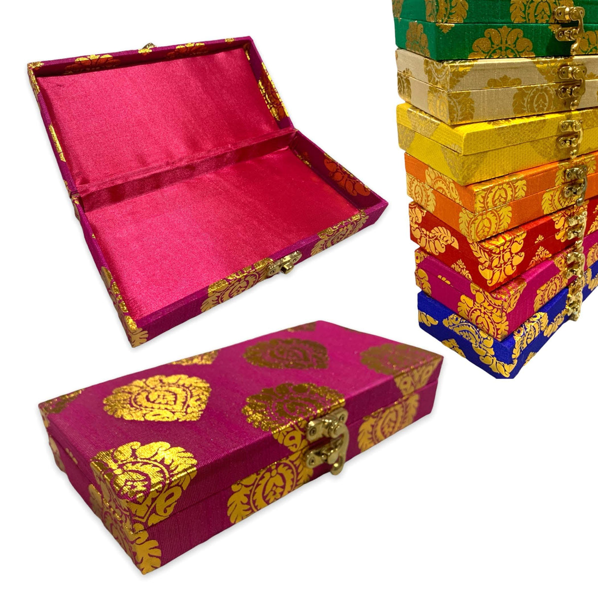 Brocade Gift Boxes( 8x4x1.5 Inches) Favor for Indian Muslim Pakistani Punjabi Wedding, Nikah Favor, Mehndi Favors, Gift Box - LoveNspire