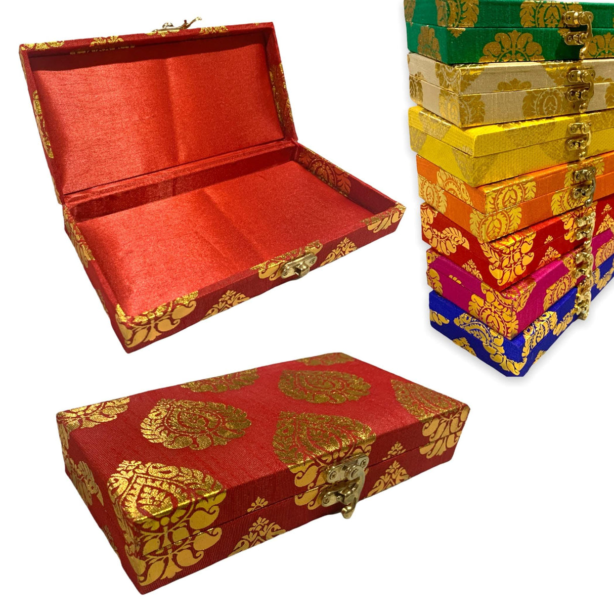 Brocade Gift Boxes( 8x4x1.5 Inches) Favor for Indian Muslim Pakistani Punjabi Wedding, Nikah Favor, Mehndi Favors, Gift Box - LoveNspire