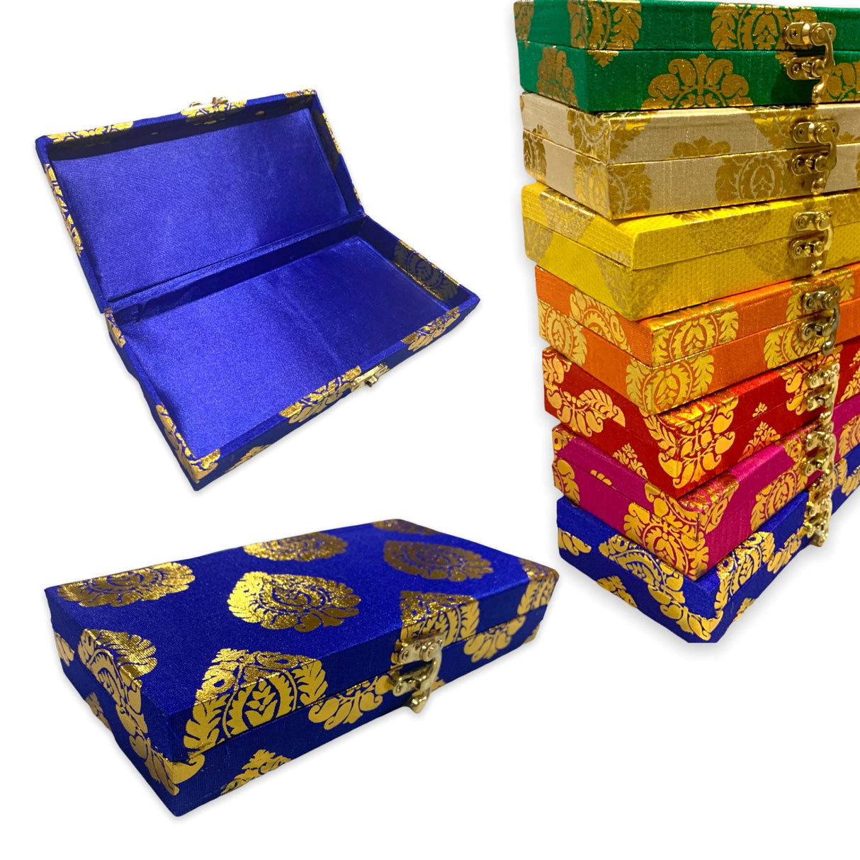 Brocade Gift Boxes( 8x4x1.5 Inches) Favor for Indian Muslim Pakistani Punjabi Wedding, Nikah Favor, Mehndi Favors, Gift Box - LoveNspire