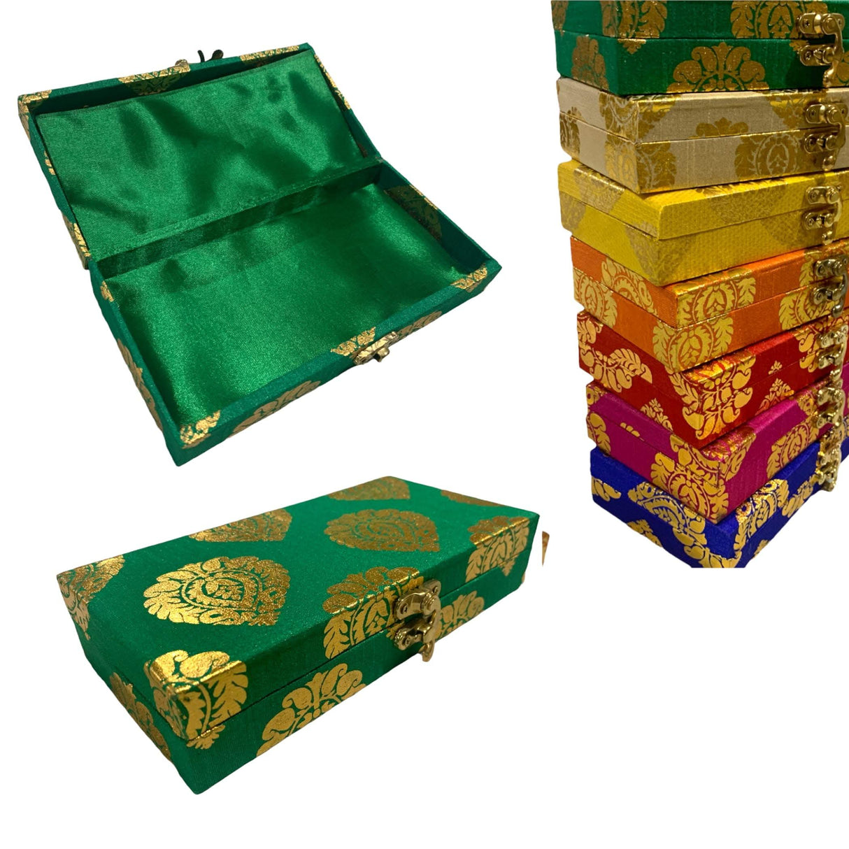 Brocade Gift Boxes( 8x4x1.5 Inches) Favor for Indian Muslim Pakistani Punjabi Wedding, Nikah Favor, Mehndi Favors, Gift Box - LoveNspire