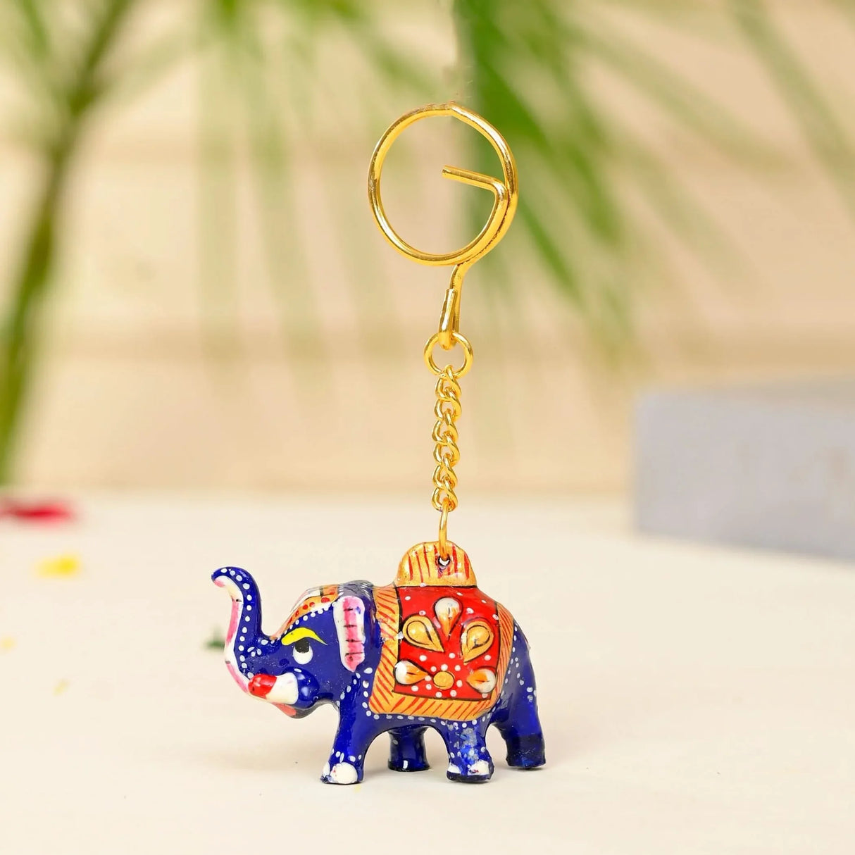 Rakhi Gift Hamper for Brother 2PC Ganesha Rakhi with Candle Holder Ceramic Key Chain Roli Chawal Rakshabandhan Card Chocolates with Premium Brocade Gift Box - Bracelet for Bhai Bhabhi - LoveNspire