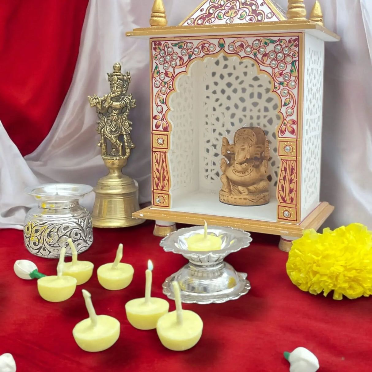 Pure Cow Ghee Wicks for Pooja Buffalo Diya Batti 35 Min Burning Time Butter Cotton Wick for Home Temple Pujan Readymade Wax Free Ghee Diya Jyot Diwali Wick Housewarming Return Gifts - LoveNspire