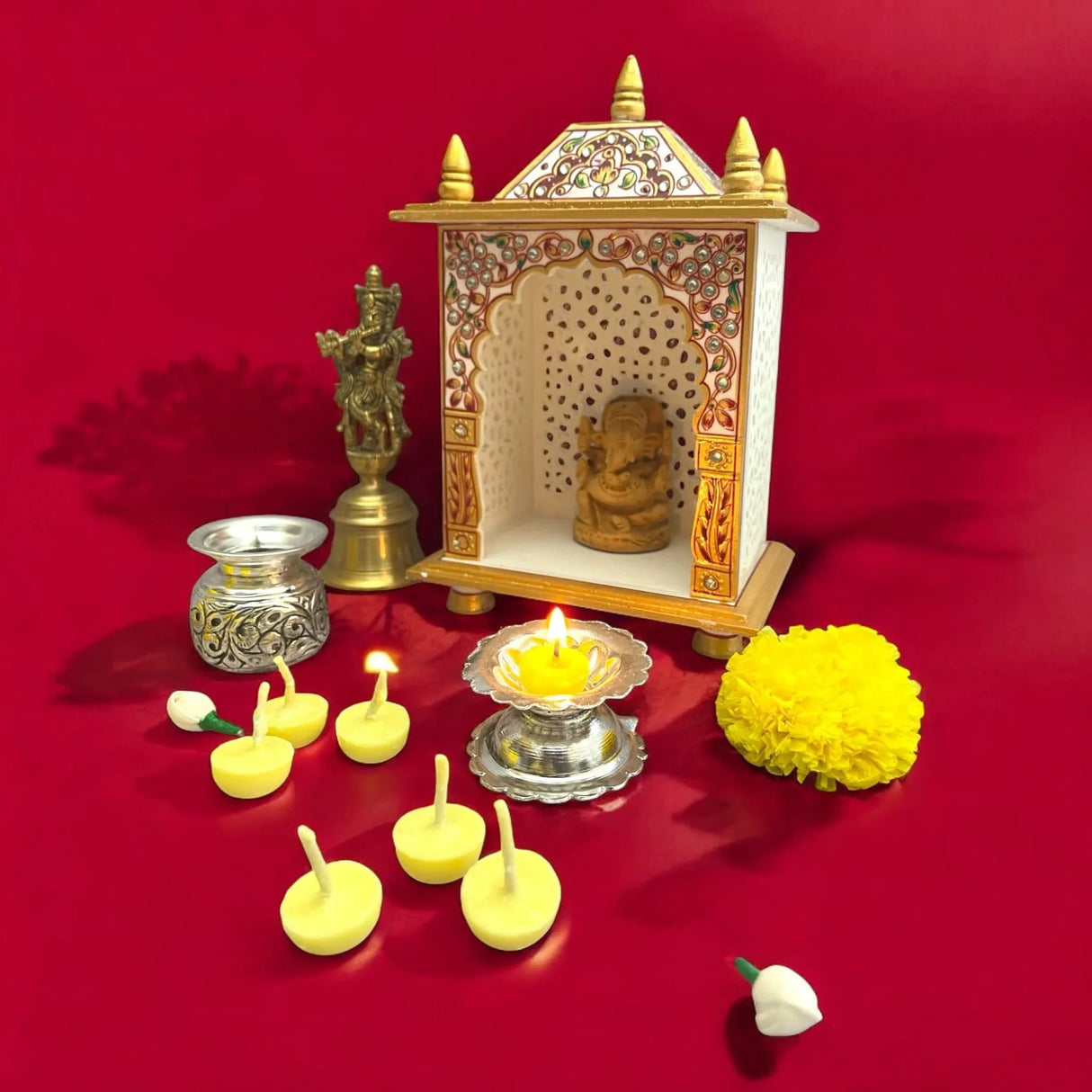 Pure Cow Ghee Wicks for Pooja Buffalo Diya Batti 35 Min Burning Time Butter Cotton Wick for Home Temple Pujan Readymade Wax Free Ghee Diya Jyot Diwali Wick Housewarming Return Gifts - LoveNspire