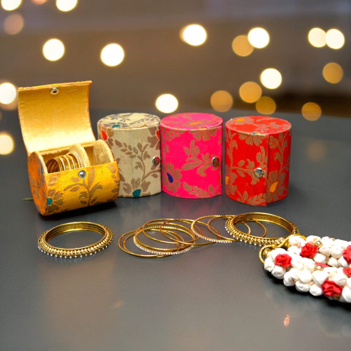 Bangle Box Organizer Bulk Assorted Bangle Jewelry Storage Boxes Beautiful Bangle Case Indian Wedding Favor Bridesmaid Gift - Travel Essential Accessories for Women - LoveNspire