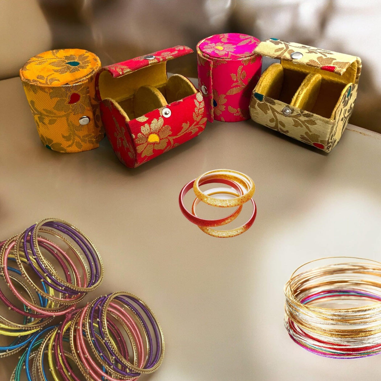 Bangle Box Organizer Bulk Assorted Bangle Jewelry Storage Boxes Beautiful Bangle Case Indian Wedding Favor Bridesmaid Gift - Travel Essential Accessories for Women - LoveNspire