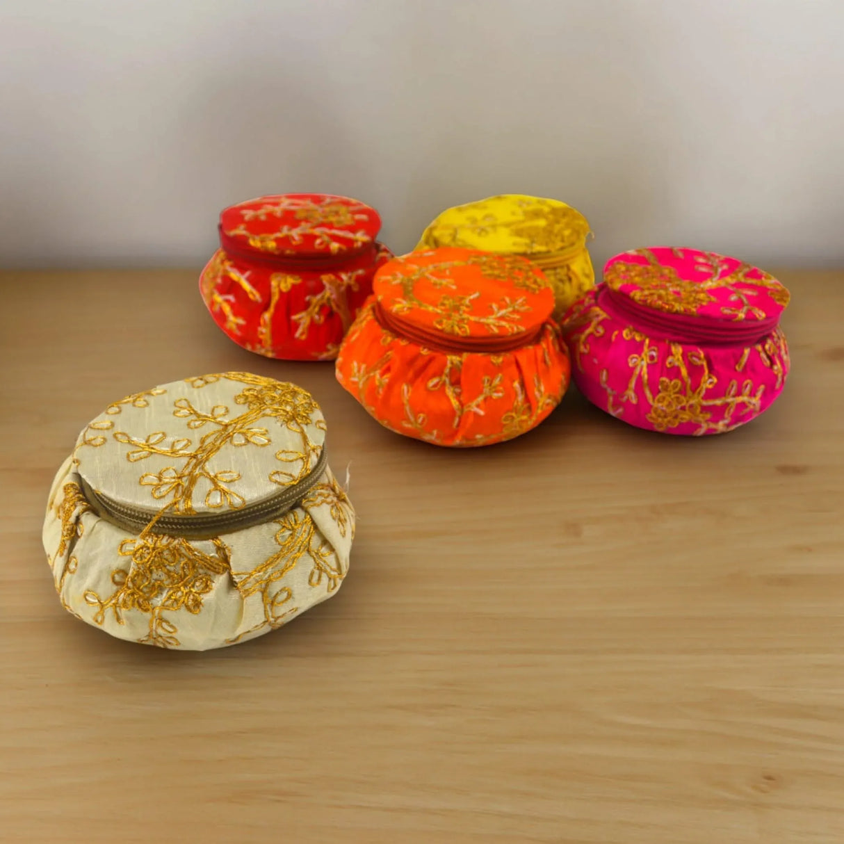 Embroidery Matki Shape Bangle Box Organizer Bulk Assorted Bangle Jewelry Storage Boxes Beautiful Bangle Case Indian Wedding Favor Bridesmaid Gift - Travel Essential Accessories for Women - LoveNspire