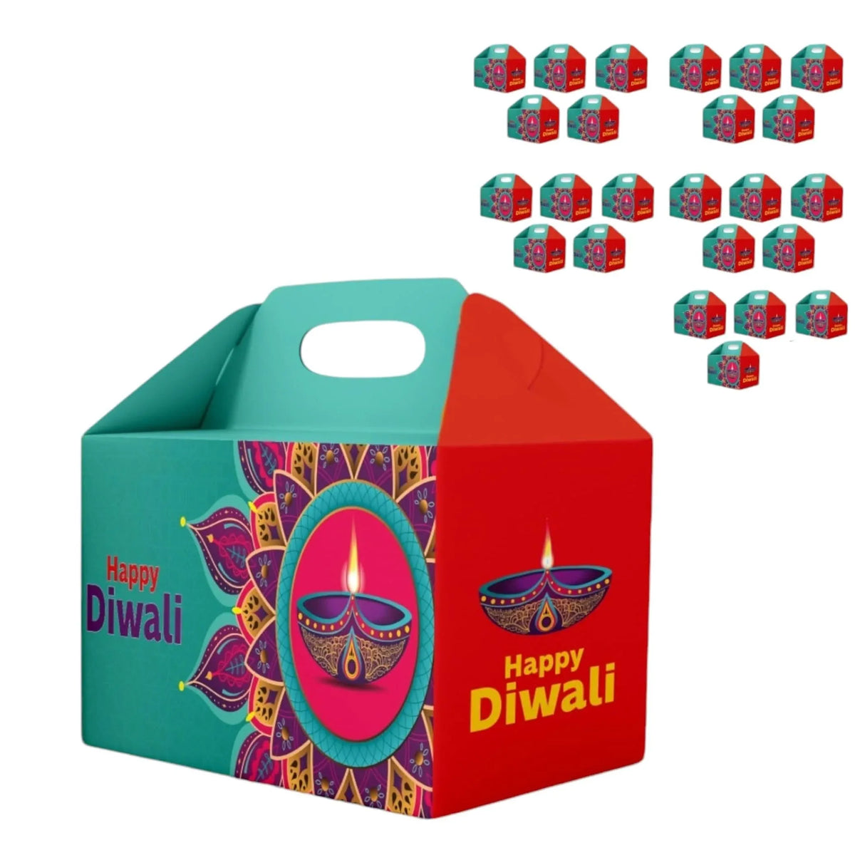 Bulk Diwali Gable Boxes, Happy Diwali Gift Box, Diwali Gifts, Diwali Favors, Diwali Gift Ideas, Diwali Gift Hamper, Diwali Gift Packaging, Diwali Sweet Boxes, Diwali Treat Boxes - LoveNspire