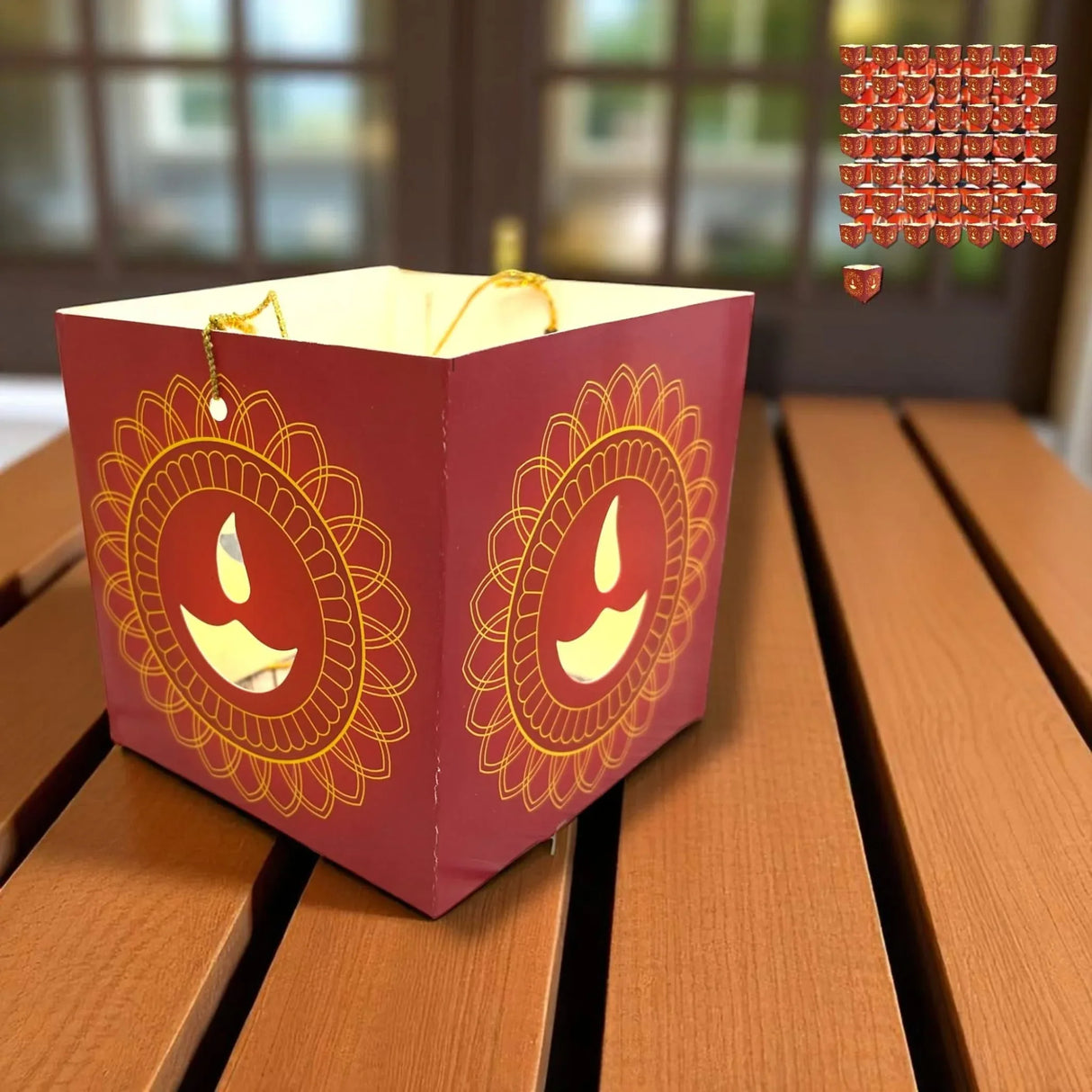 Paper Diwali Lantern Boxes Bulk DIY Diwali Decorations Deepavali Table Centerpieces for Indian Festival Party Home Office Decor - Traditional Candle Holder Craft Gift Idea - LoveNspire