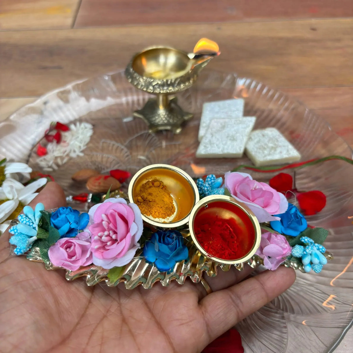Bulk Haldi Kumkum Thali Holder, Pooja Return Gift, Indian Housewarming Gifts, Shivratri, Wedding Favor, Navarathri Favors, Baby Shower - LoveNspire